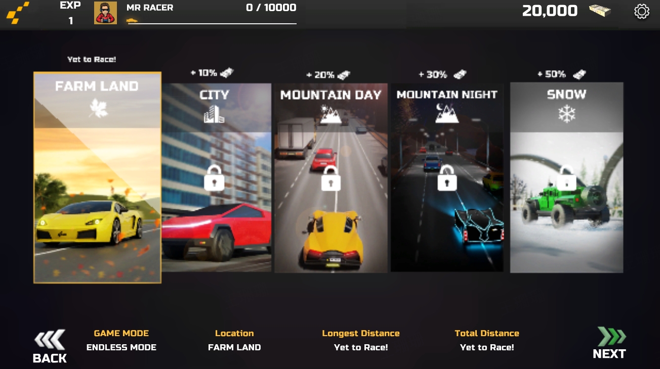 MR RACER snow route screenshot